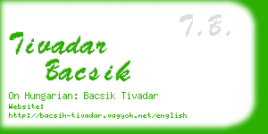 tivadar bacsik business card